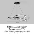 DecorBites™ Circular Black/White Chandelier for Living, Dining, and Kitchen Room