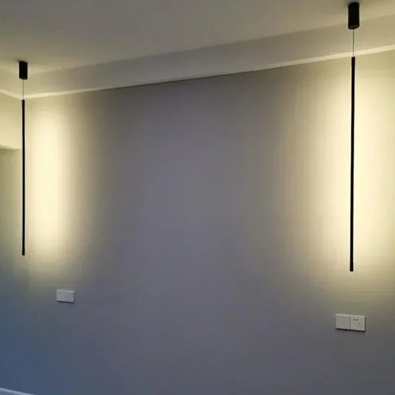 Modern Black Aluminum Linear Pendant Light