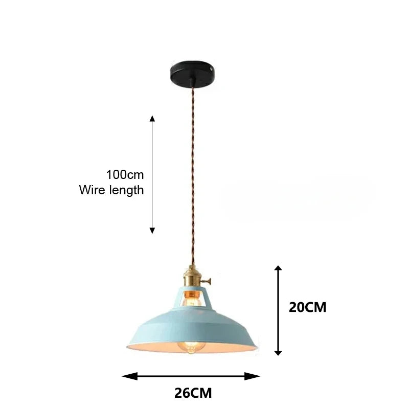 Nordic Industrial Colorful Metal Pendant Light
