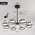 Modern Black Glass Multi-Pendant Chandelier With Remote