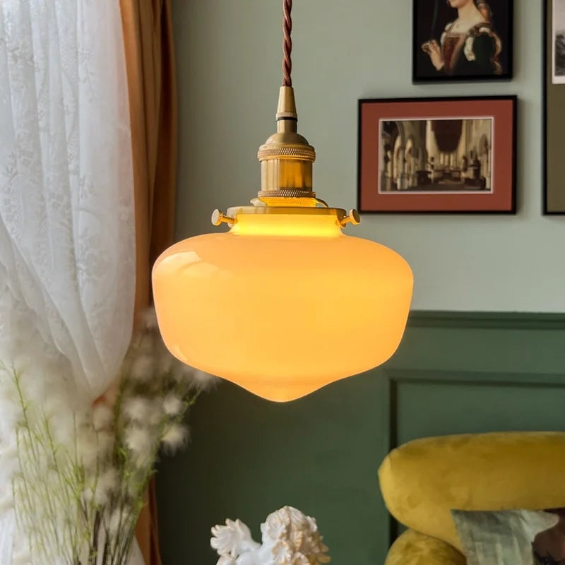 DecorBites™ Glass LED Pendant Lamp: Nordic Minimalism for Bedroom, Living Room, Kitchen & More