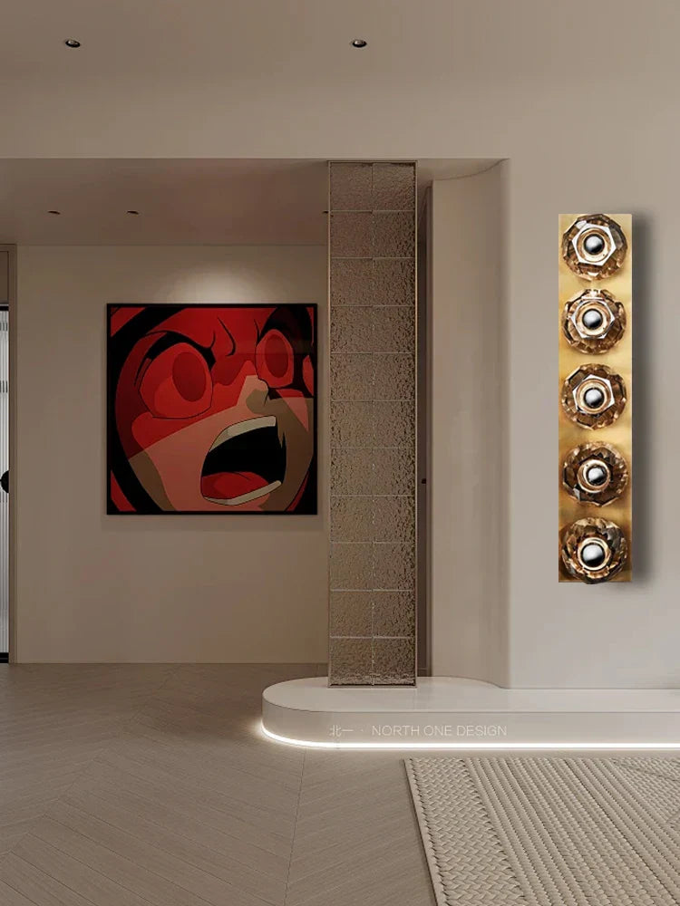 مصباح حائط كريستالي فاخر من DecorBites™ لخلفية التلفزيون الحديثة وديكور غرفة المعيشة