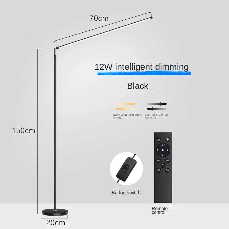 مصباح أرضي LED من DecorBites™: إضاءة قراءة فائقة السطوع وبلمسة عصرية لغرفة المعيشة وغرفة النوم