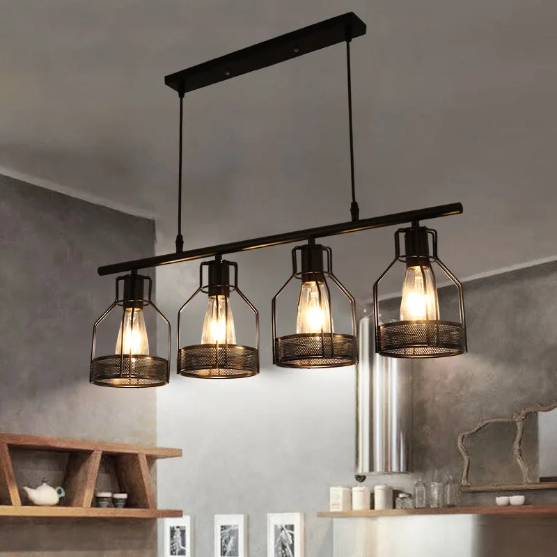 DecorBites™ Industrial Loft Chandelier for Living Room Bedroom Coffee Shop Dining: 3/4/5 Heads