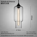 Handmade Glass Nordic Pendant Light With Chrome Finish