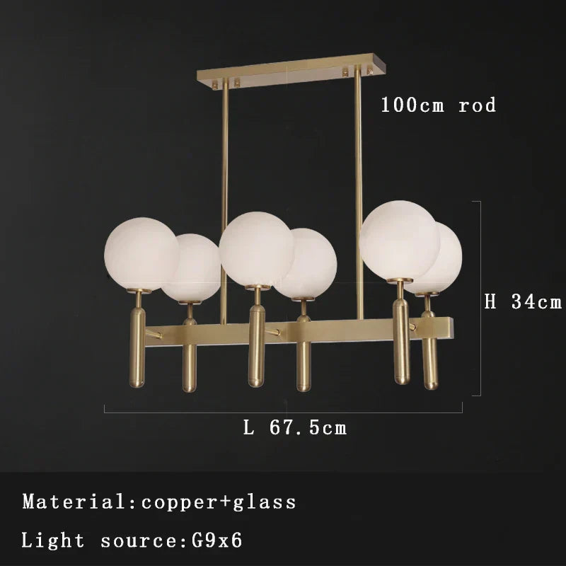 DecorBites™ Glass Balloon Chandelier: Elegant Led Round Hanging Light for Luxury Dining Room