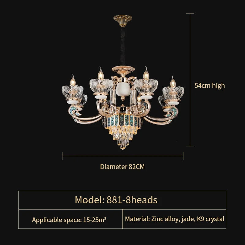 DecorBites™ Crystal Dining Room Chandelier: Elegant European Style Living Room Lamp, Bedroom Decor