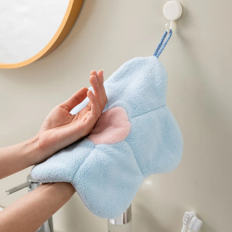 DecorBites™ Coral Fleece Hand Towels: Thick, Breathable, Super Absorbent Dishcloth for Kitchen & Bathroom