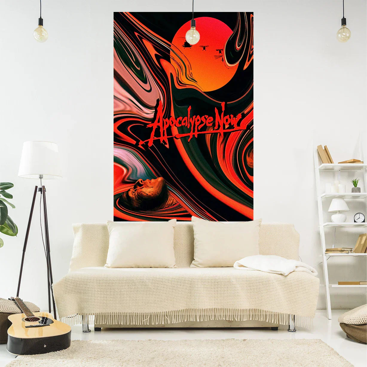 DecorBites™ نسيج مروحي لفيلم حرب لتزيين الجدران حسب الطلب ومحبي أفلام الرعب الكلاسيكية