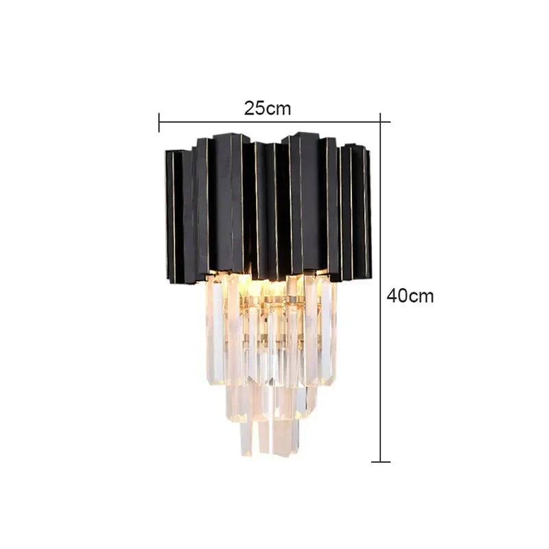 مصباح حائط DecorBites™ الذهبي الكريستالي مع إضاءة LED لتركيبات الإضاءة المنزلية