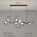 DecorBites™ Glass Globe Black Led Pendant Chandelier - Nordic Style Dining Room Decor