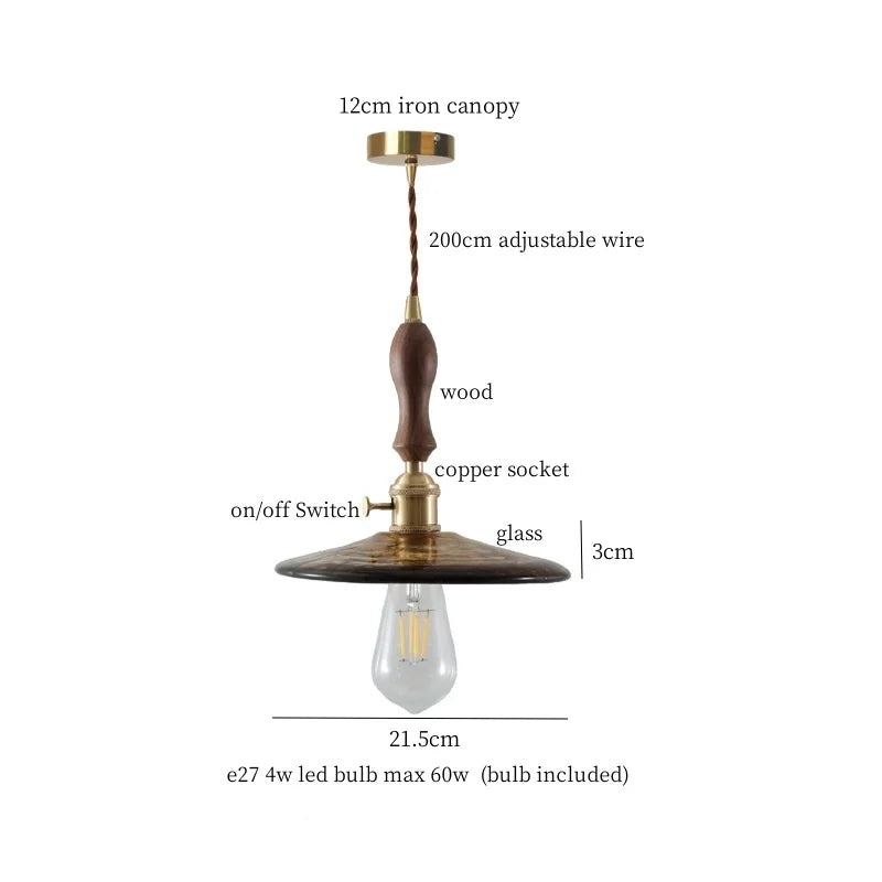 مصابيح إضاءة معلقة DecorBites™ LED زجاجية خضراء - طراز نورديك بسيط لغرفة النوم وغرفة المعيشة