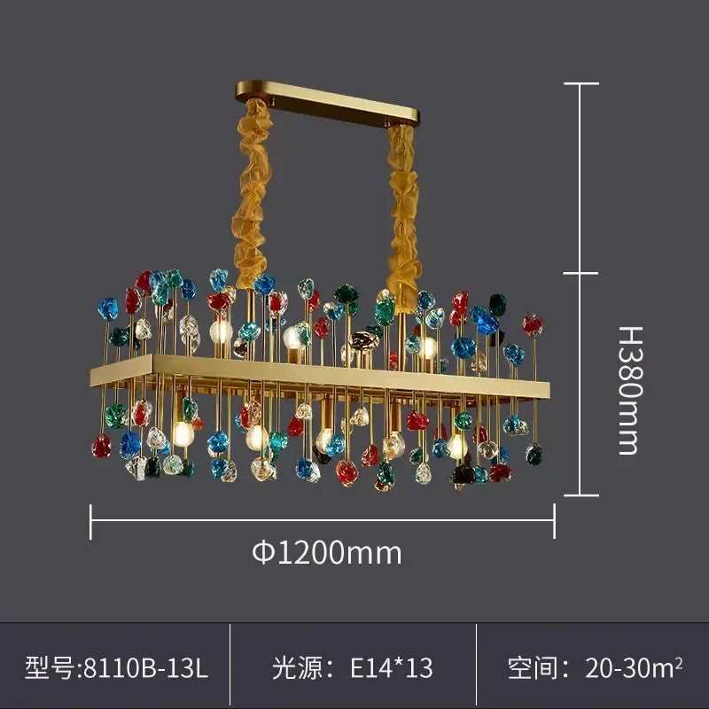 DecorBites™ Colorful Crystal Chandelier LED Dining Room Lighting