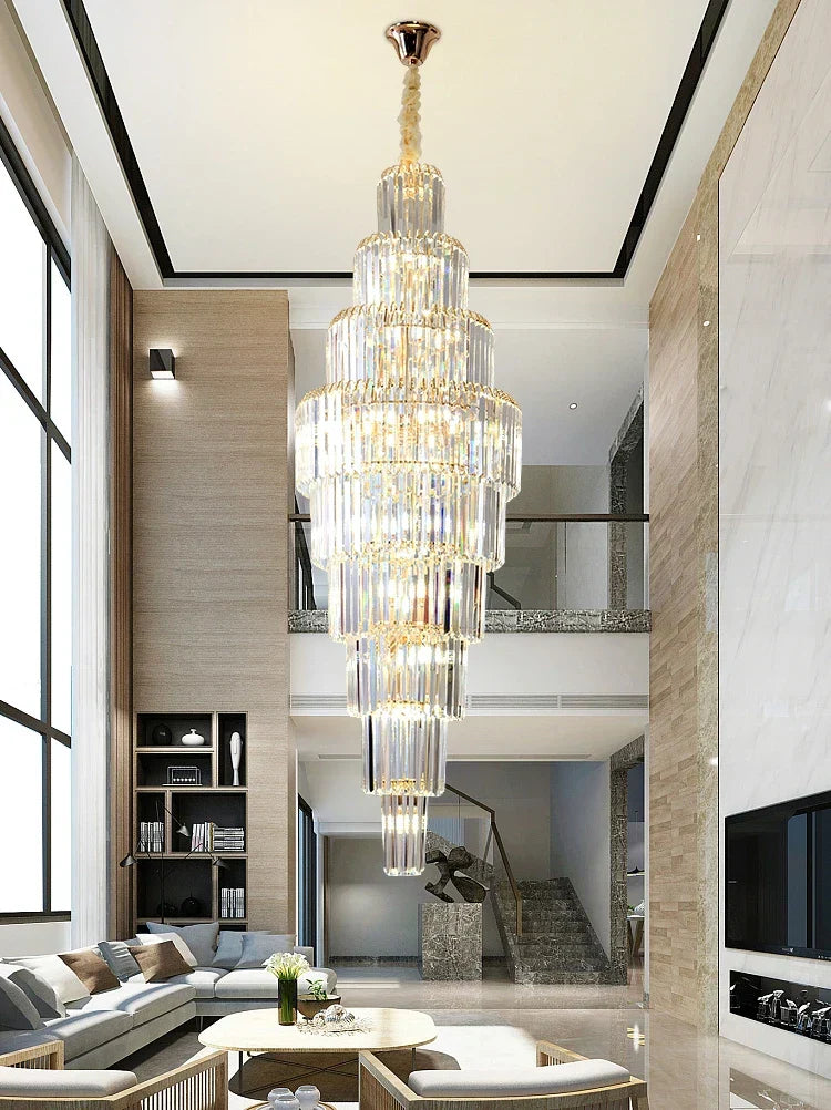 ثريا كريستال DecorBites™ للمدخل الفندقي - تصميم مجوف فاخر - طراز الفيلا الاسكندنافية