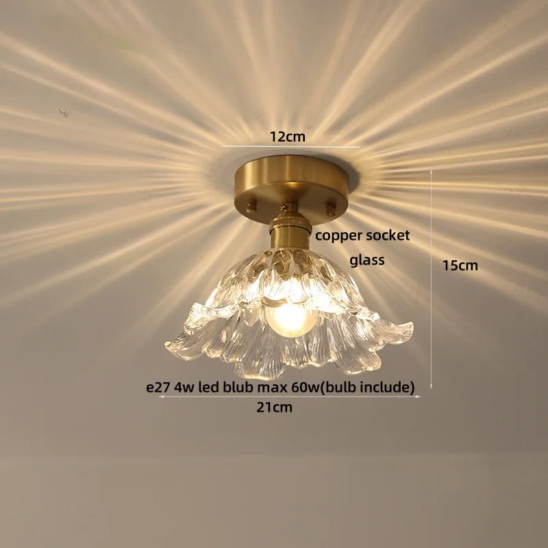 DecorBites™ Clear Glass LED Ceiling Lamp Copper Socket Modern Nordic Style Lighting