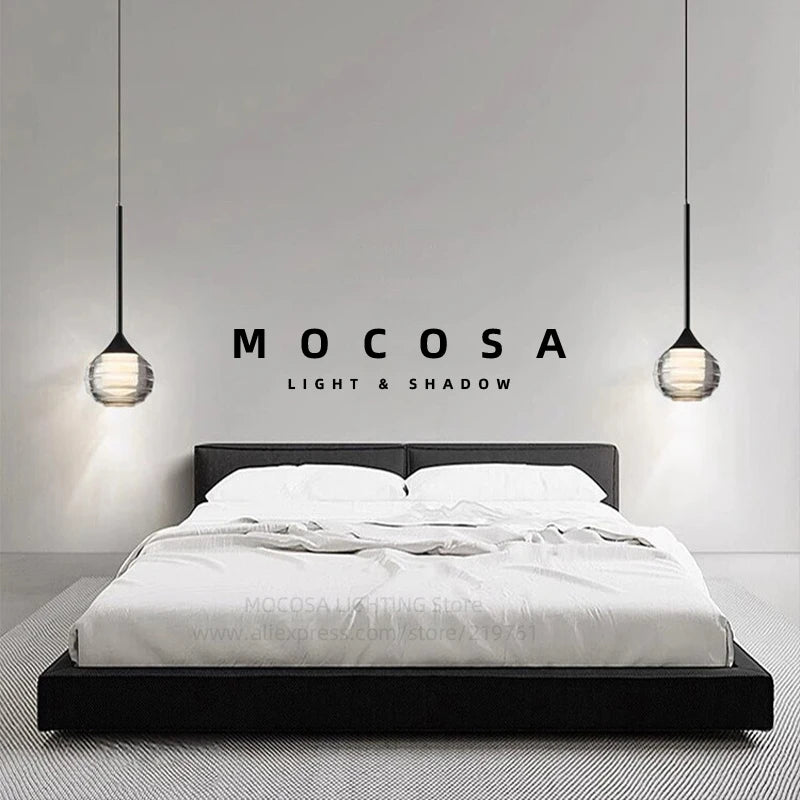 Black Water Drop Acrylic LED Pendant Light