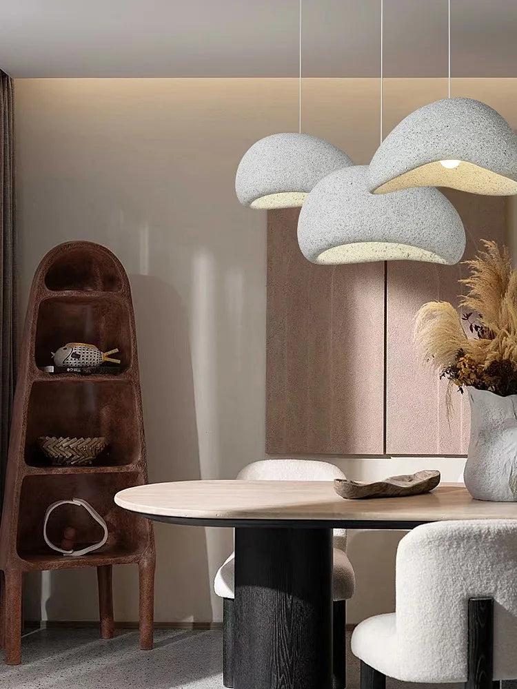 DecorBites™ مصباح معلق ليد ياباني بتصميم وابي سابي، ثريا حديثة بسيطة لغرفة المعيشة وغرفة النوم