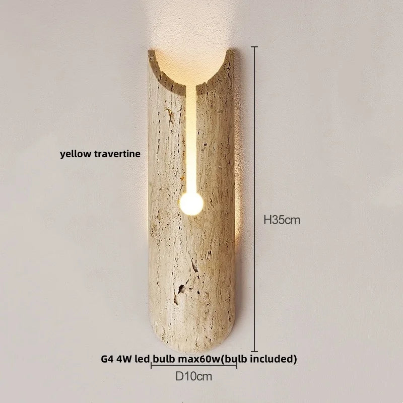 DecorBites™ LED Wall Lights for Dining Room Stair Bedroom Stone Terrazzo Wood - Wabi Sabi Aesthetic