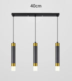 Modern Long Double Spotlight Pendant Light in Black/Gold
