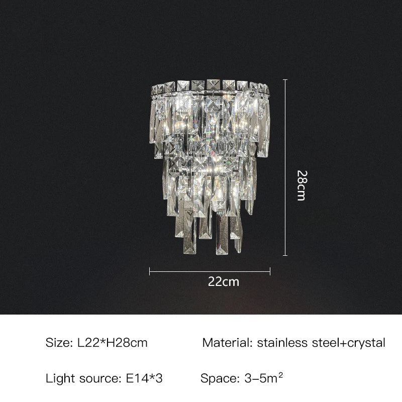DecorBites™ Crystal Wall Light: Elegant Luxury Night Lighting for Living Room, Bedroom, or Villa