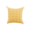 DecorBites™ Geometric Tufted Cushion Cover with Crochet Tassels - Nordic Yellow Striped Pillow Cover
