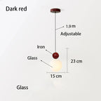 European White Glass Globe Pendant Light