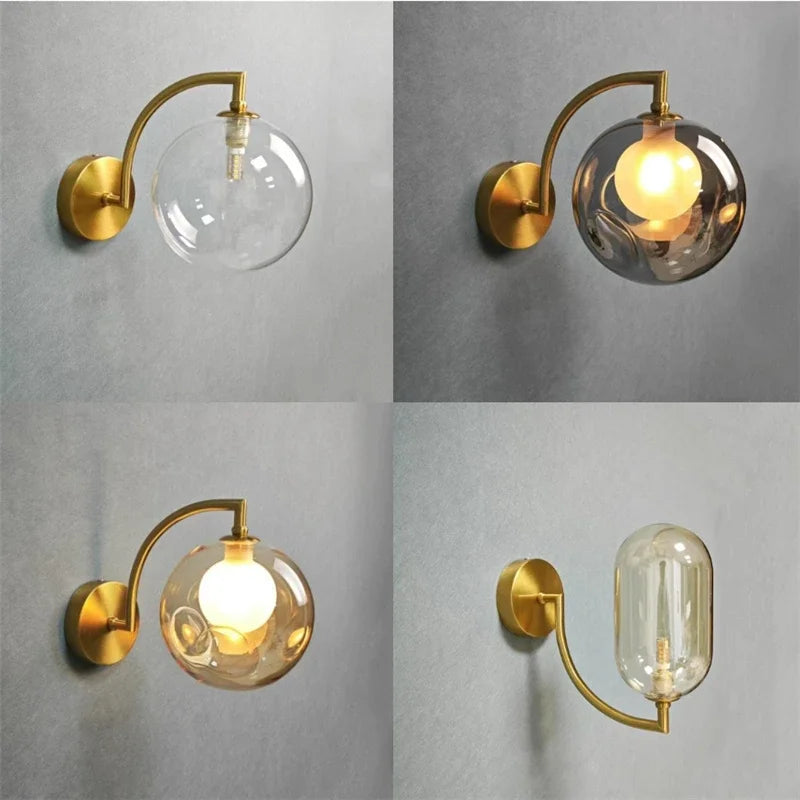 DecorBites™ Glass Ball LED Wall Sconce for Living Bedroom Dining Kitchen - Minimalist Design