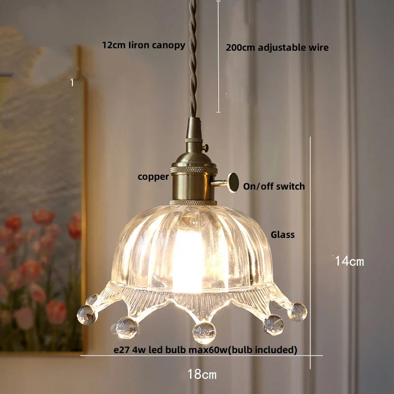 DecorBites™ Glass LED Pendant Lamp: Nordic Modern Design, Adjustable Hanging Light Fixture