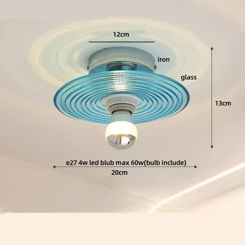 DecorBites™ Glass LED Ceiling Lamp Iron Base Nordic Modern Simple Design