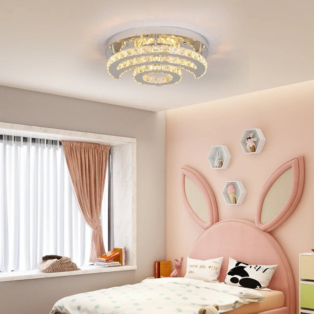 DecorBites™ Crystal LED Sun Moon Chandelier Pendant Light for Living Dining Bedroom