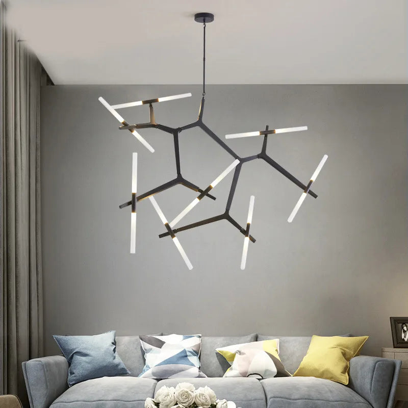 ثريا ديكور بايتس™ LED: قلادة سقف حديثة باللونين الذهبي والأسود للمطبخ وغرفة الطعام وغرفة المعيشة وغرفة النوم