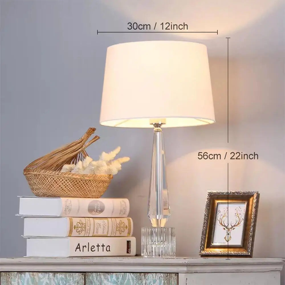 DecorBites™ Crystal Table Lamp LED Light Fixture with Remote Control