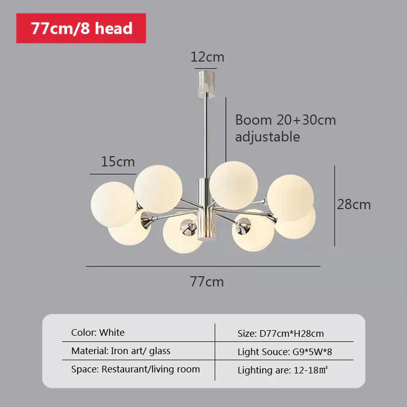 DecorBites™ Glass Ball LED Ceiling Chandelier for Home Decor & Lighting