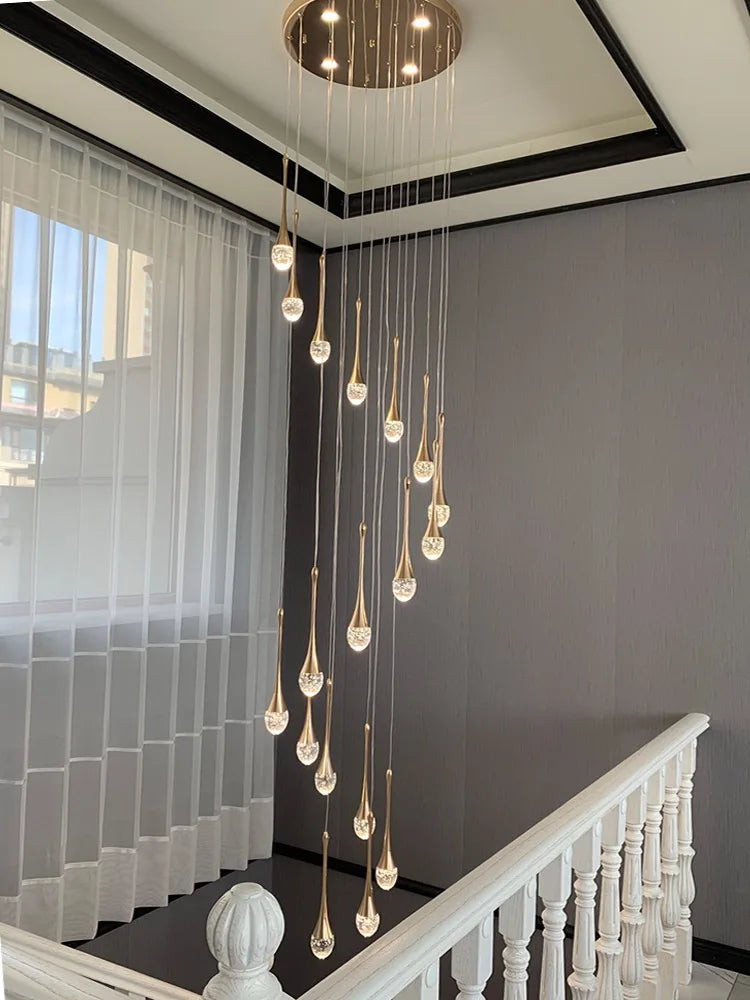 DecorBites™ Crystal Bubble Chandelier: Modern Duplex Living Room Villa Decoration Luminaire