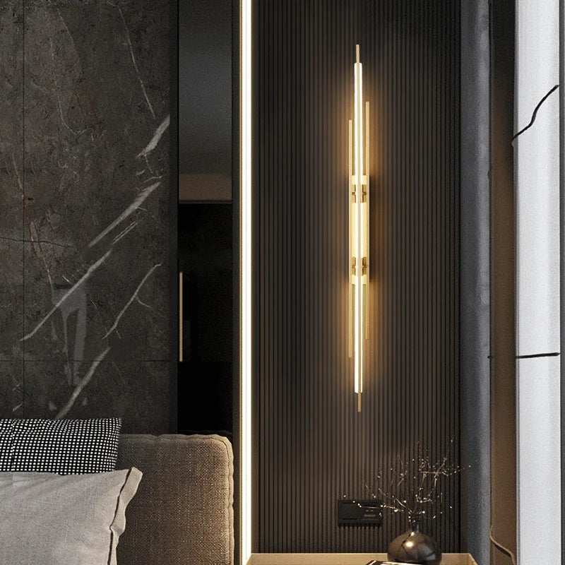 مصباح حائط LED طويل من ديكور بايتس™ لغرفة النوم وغرفة المعيشة وغرفة الطعام والعلية، شمعدانات حائط حديثة