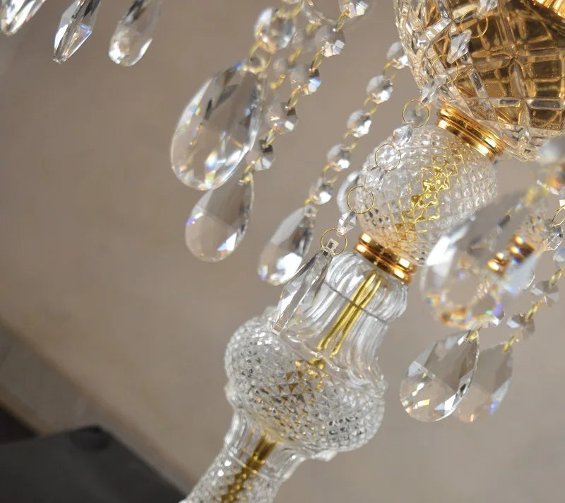 مصباح أرضي كريستالي من DecorBites™: تصميم فرنسي عصري لغرفة المعيشة وغرفة النوم وغرفة الطعام والمطبخ