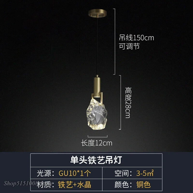 Nordic Gold Crystal Pendant Light