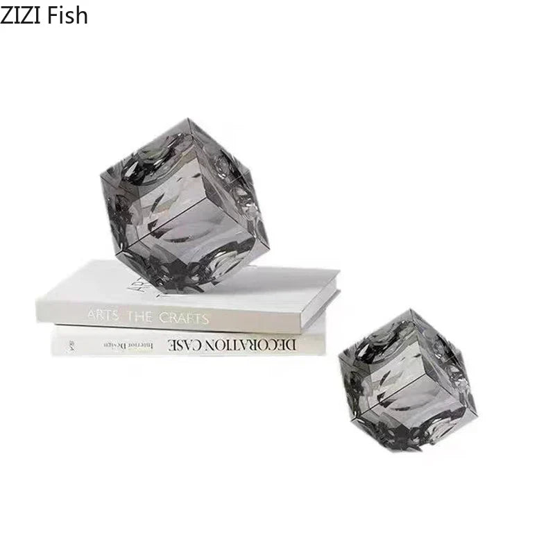 DecorBites™ Crystal Cube Statue Desk Ornament - Creative Room Decor Sculpture