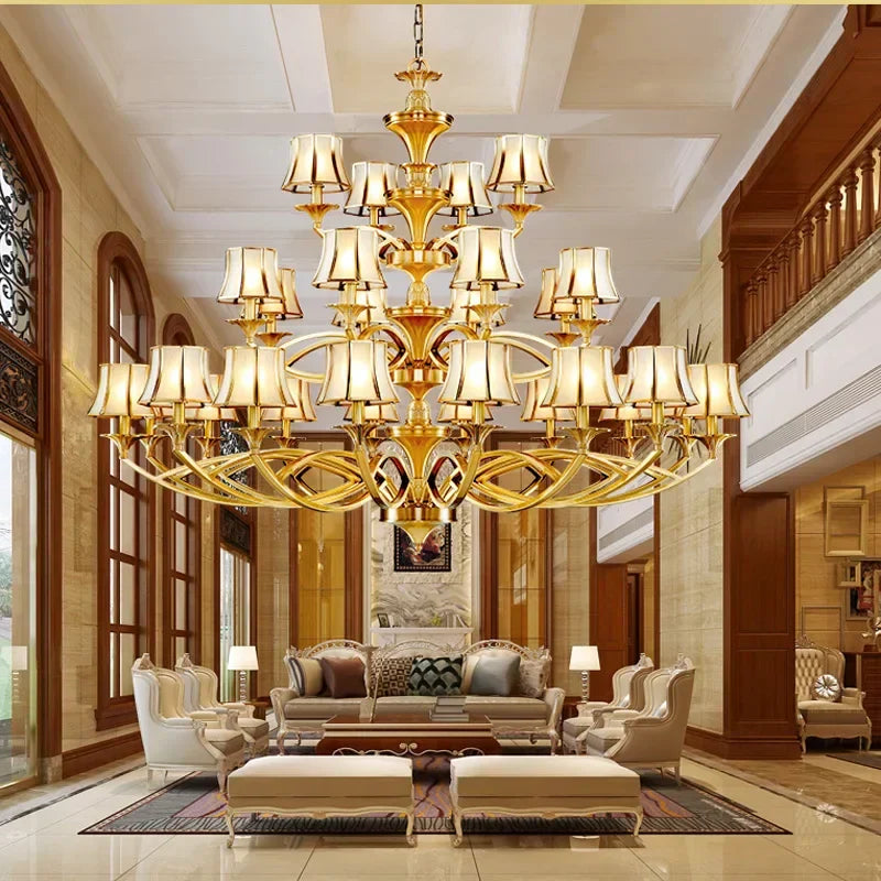 DecorBites™ Copper Villa Chandelier Retro Staircase Lighting Home Decor