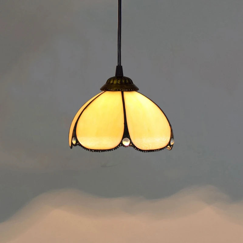 European Stained Glass Pendant Light, 20cm