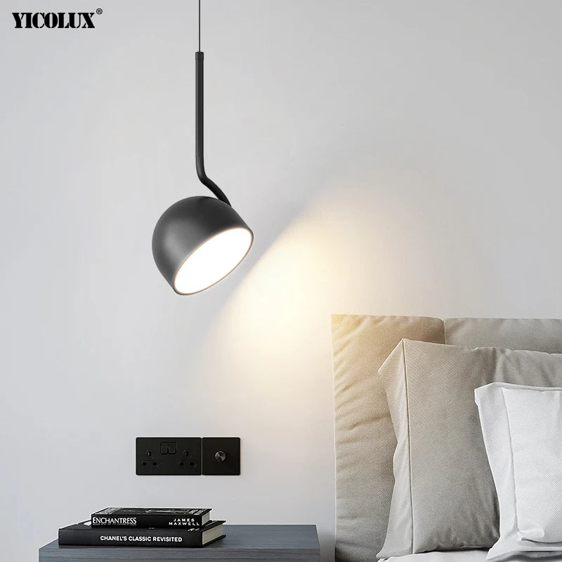 Minimalist Black and White Metal LED Pendant Light