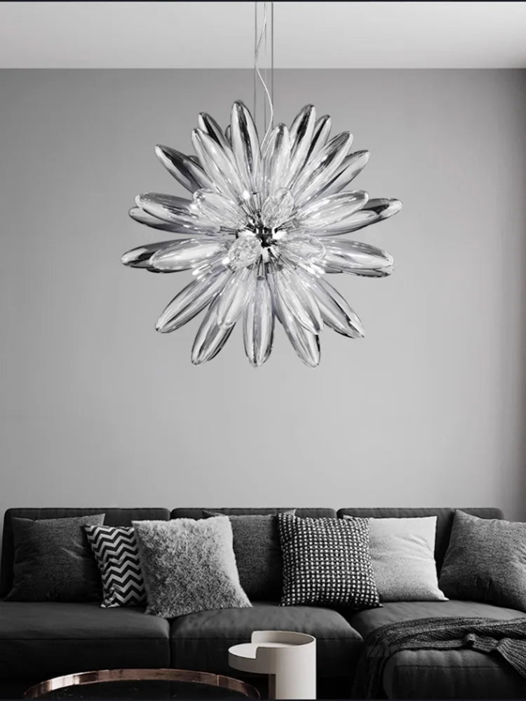 ثريا جلوب كبيرة DecorBites™ LED مع عاكسات إضاءة زجاجية - هيكل كروم أو ذهبي