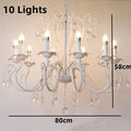 DecorBites™ Black White Metal Chandelier with Crystal Pendants for Elegant Home Lighting