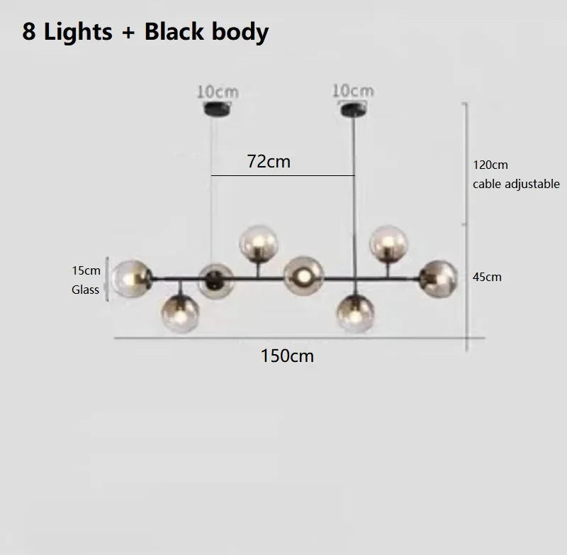 DecorBites™ Glass Ball Pendant Chandelier: Modern Nordic Art Ceiling Lighting for Dining Room & LOFT