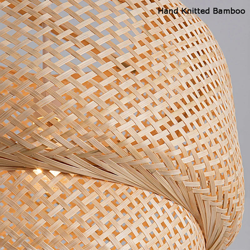 Handwoven Bamboo Pendant Light in Japanese Style