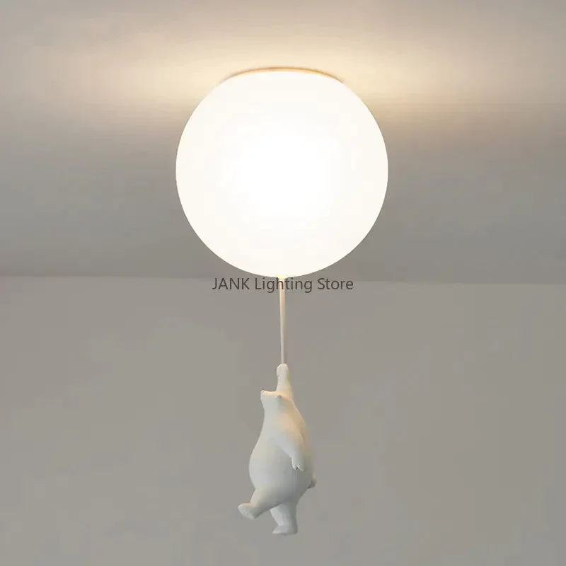 DecorBites™ ثريا إضاءة سقف بتصميم كرتوني باندا دب قطبي للأطفال لغرفة نوم الأولاد والبنات