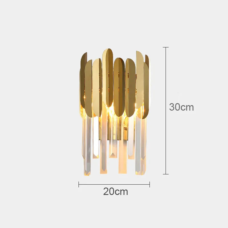 مصباح حائط LED ذهبي كريستالي من DecorBites™ لإضاءة منزلية أنيقة