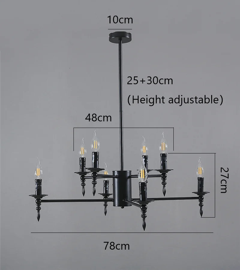 DecorBites™ Iron Art LED Candle Chandelier Pendant Light for Living Room & Kitchen