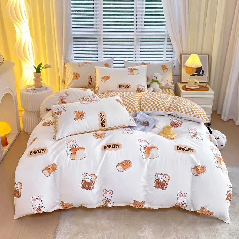 DecorBites™ Cotton Single Duvet Cover - Skin Friendly Quilt Cover for Single King Bed