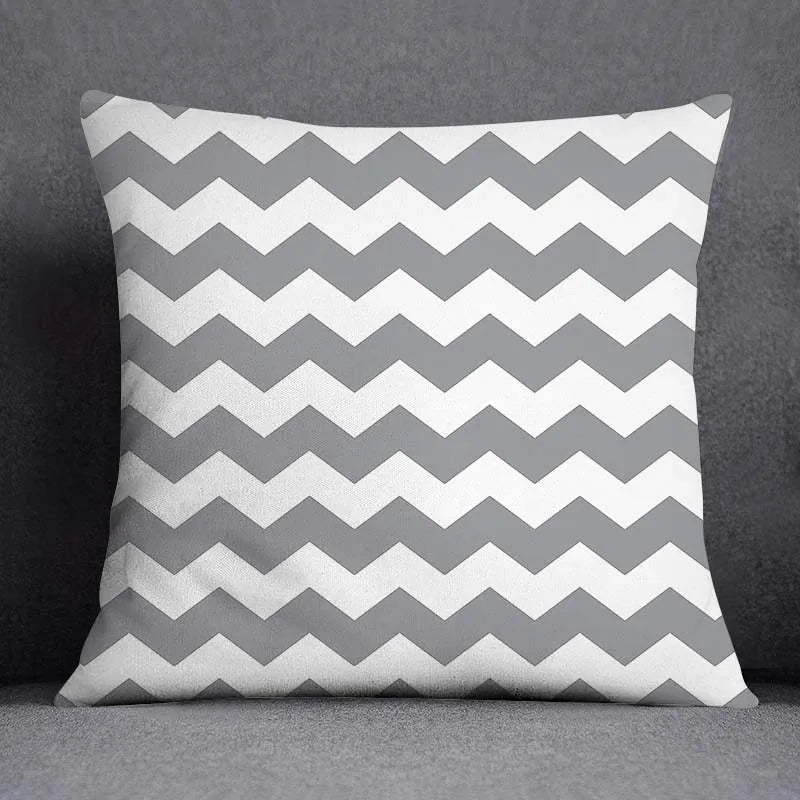 DecorBites™ Geometric Floral Print Lumbar Pillow Case 45X45cm Sofa Cushion Cover